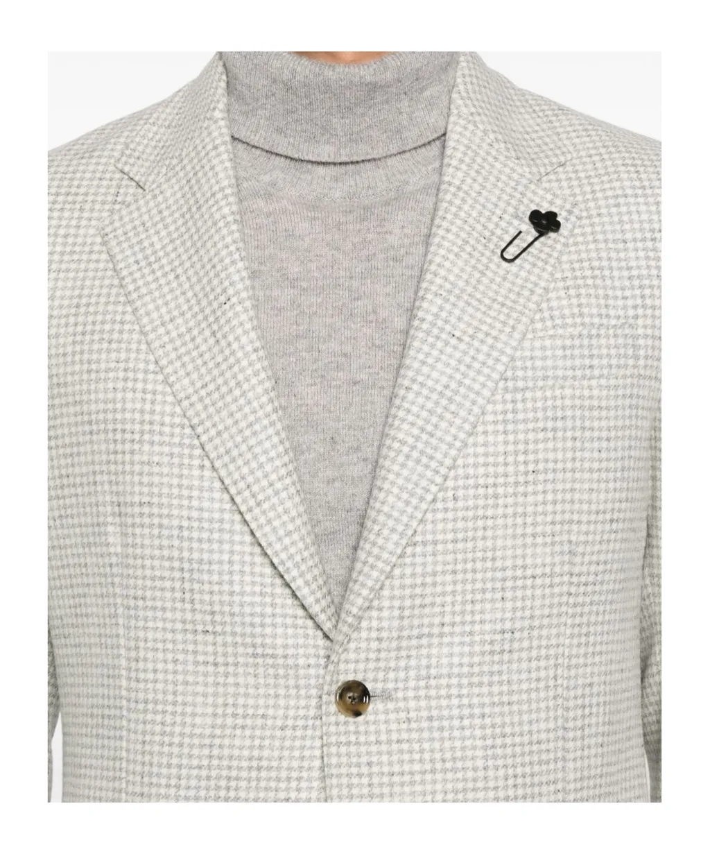 Lardini Single-Breasted Checked Blazer