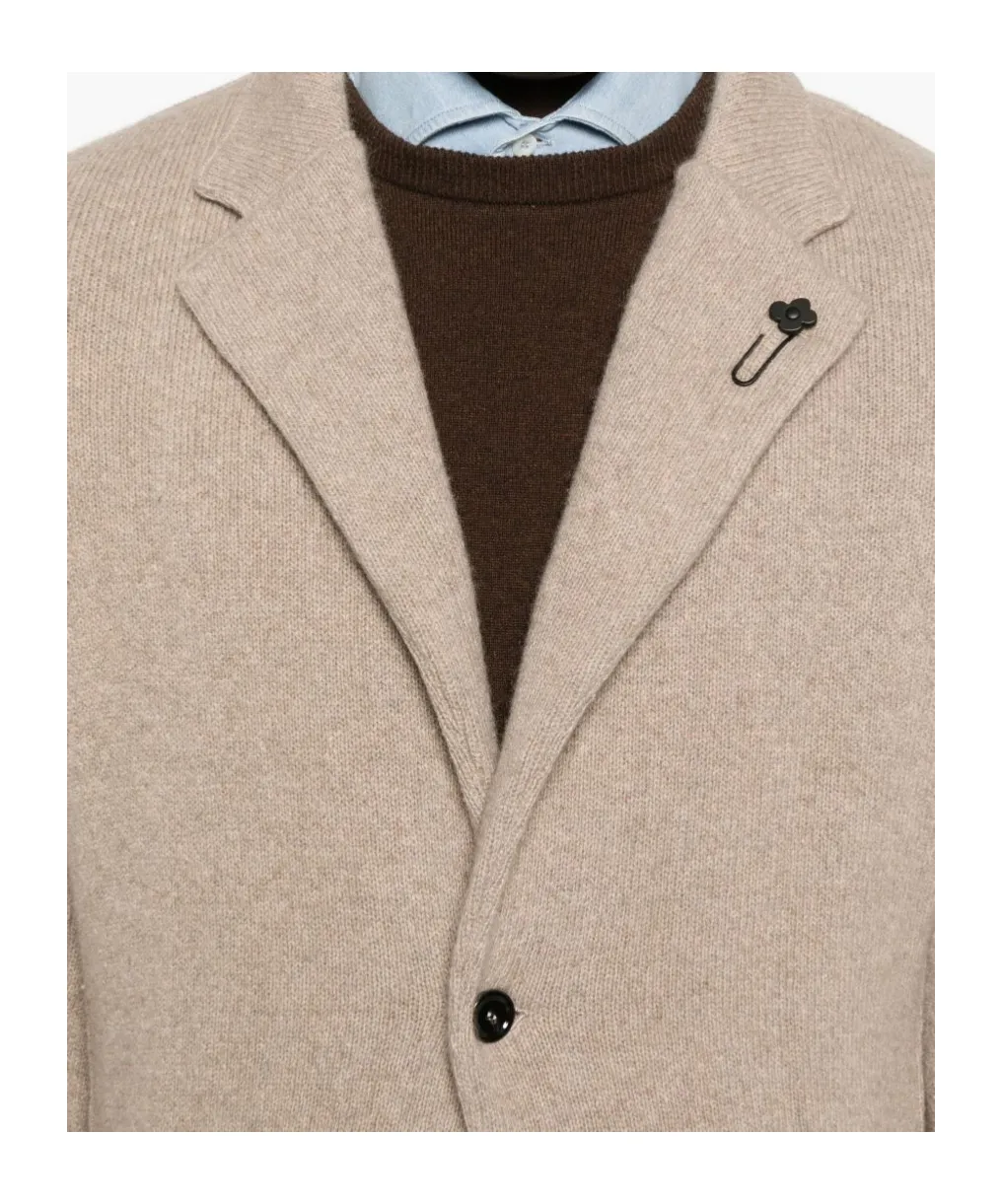 Patch-Pockets Buttoned Blazer