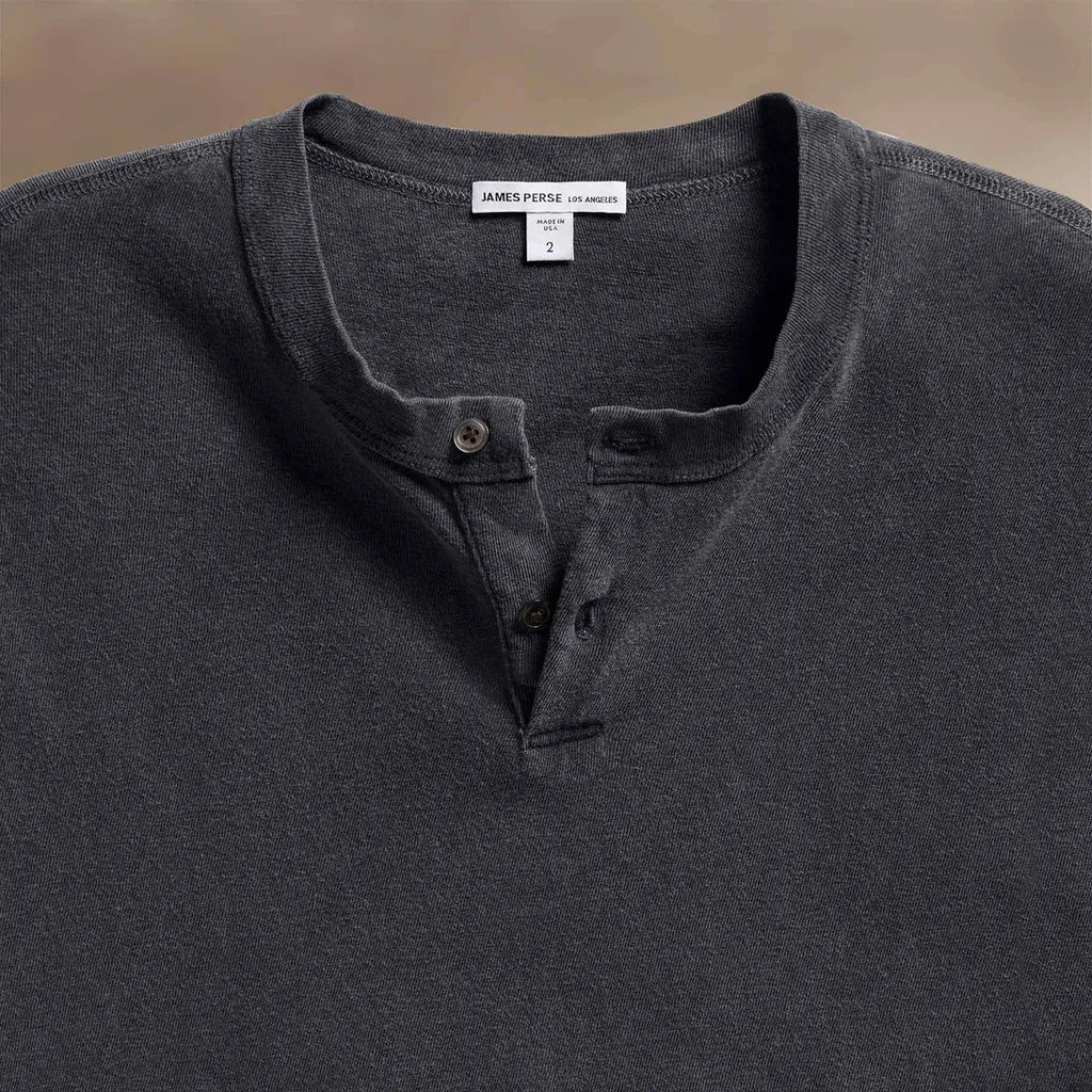 James Perse Slub Jersey Short Sleeve Henley T-Shirt