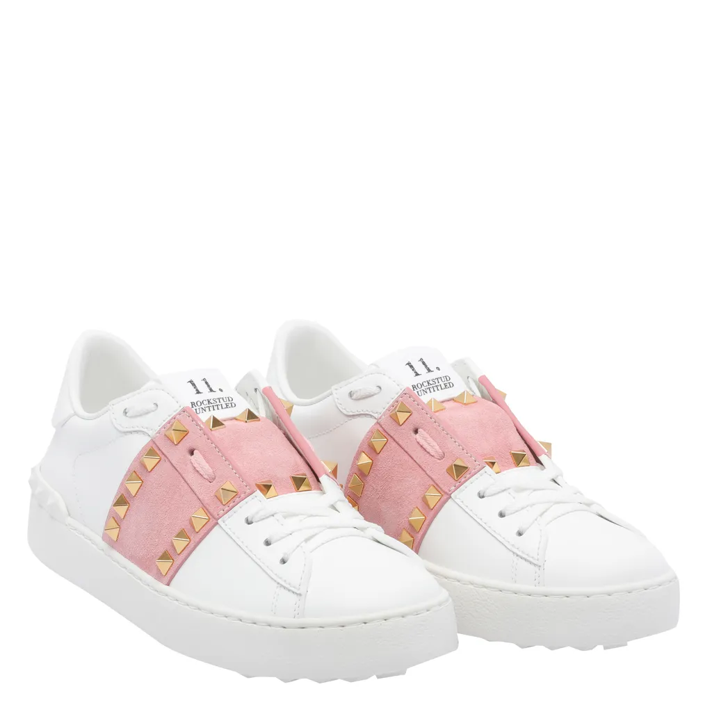 Stud-Embellished Lace-Up Sneakers