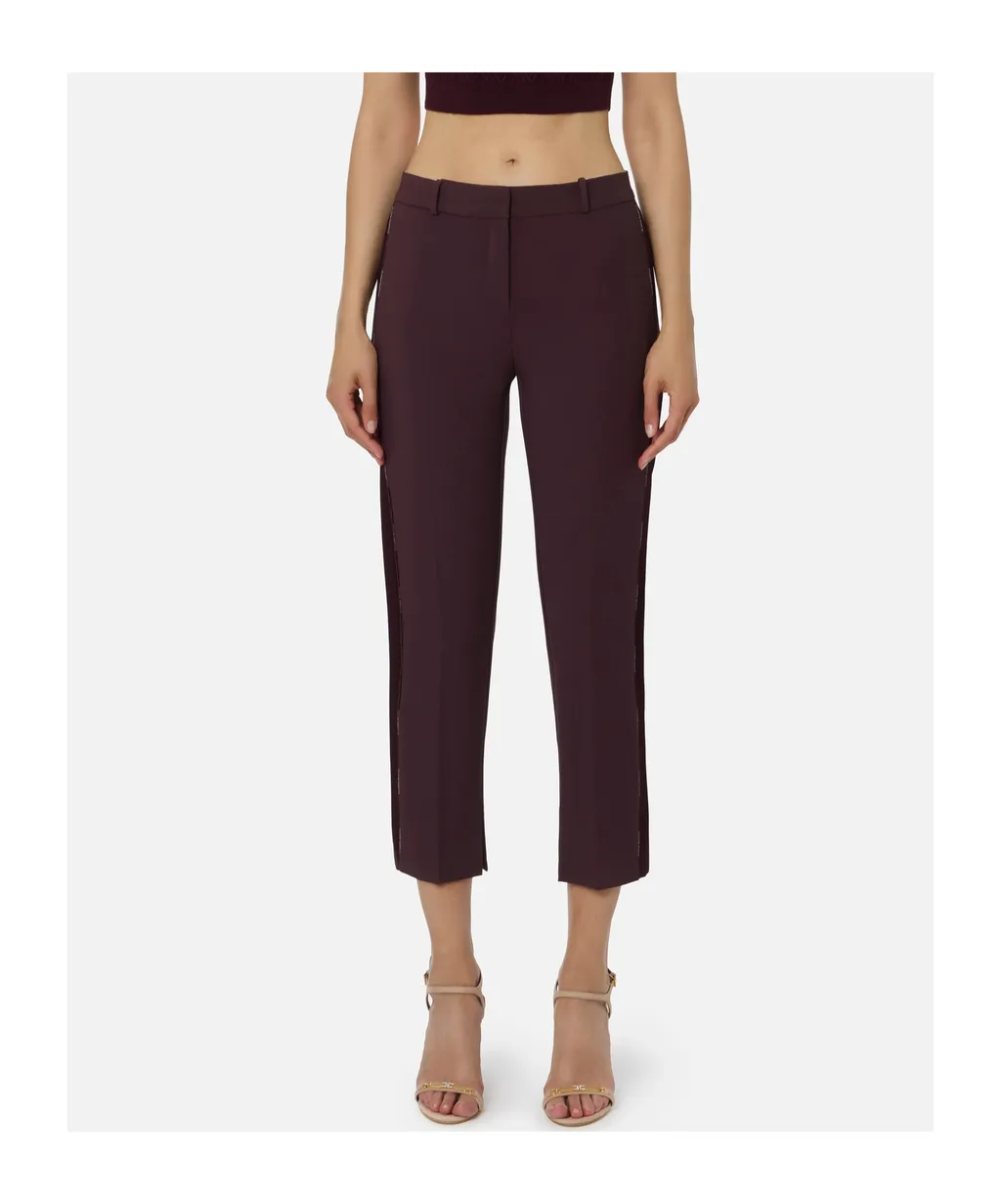 Side-Stripe Split-Hem Trousers