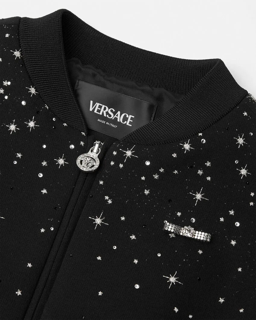 Stars-Embellishment Bomber Jacket