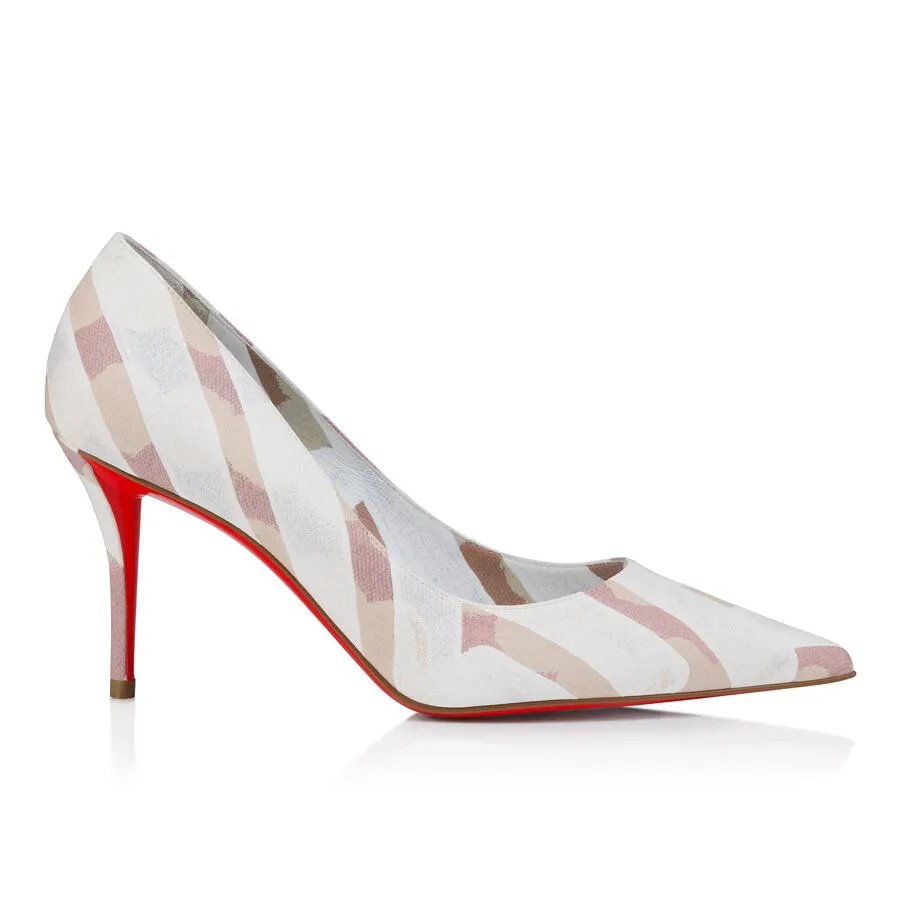 100Mm Striped-Pattern Pointed-Toe Pumps