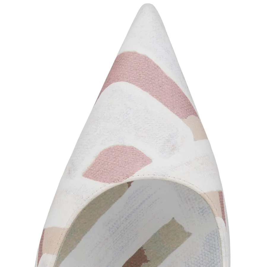 100Mm Striped-Pattern Pointed-Toe Pumps