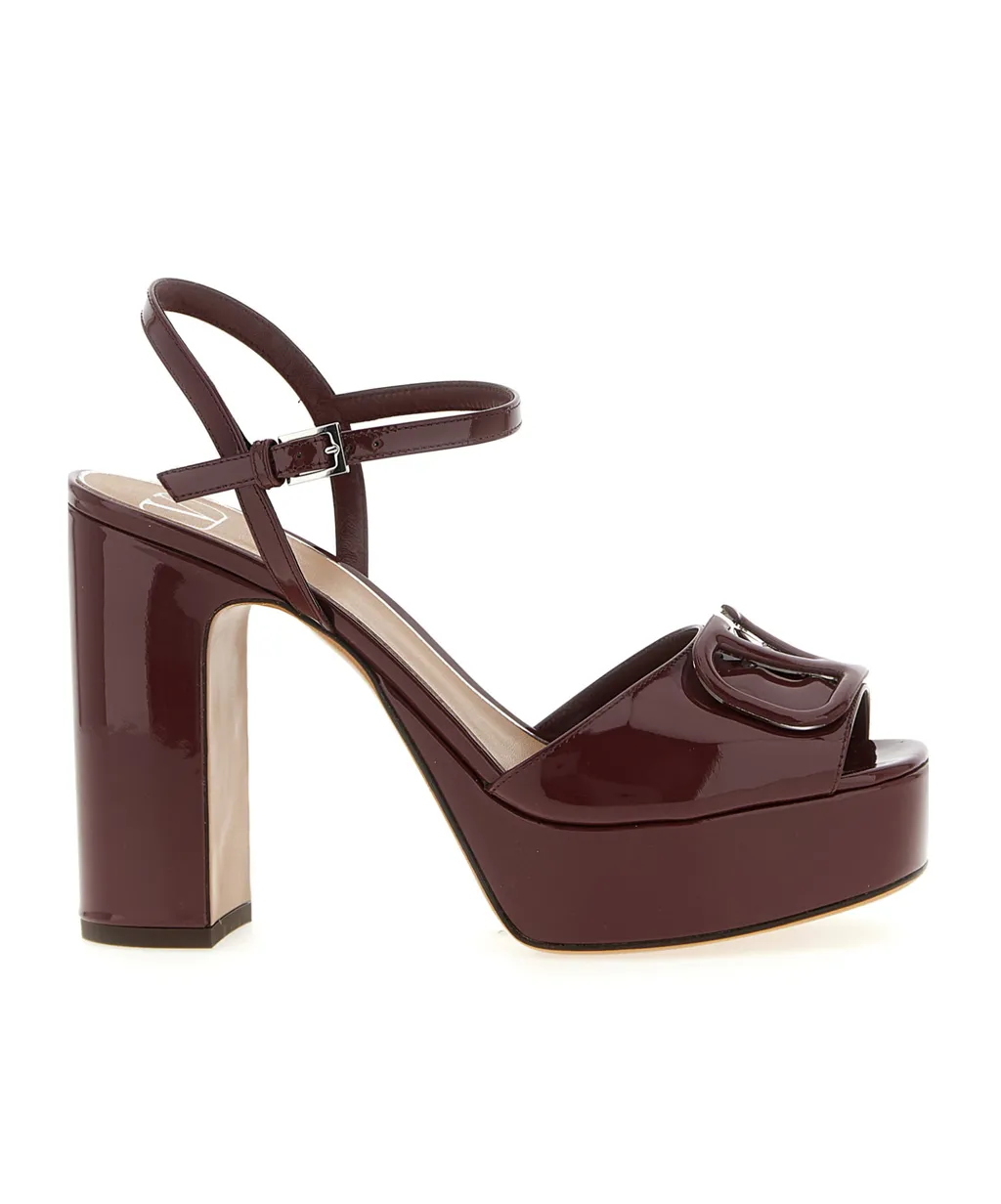 115Mm Vlogo Signature Leather Sandals