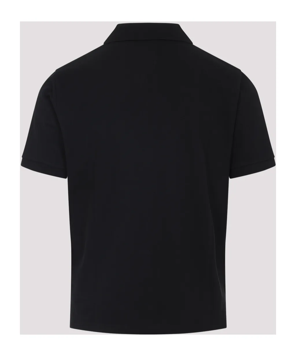 Saint Laurent Cassandre Embroidered Short-Sleeved Polo Shirt