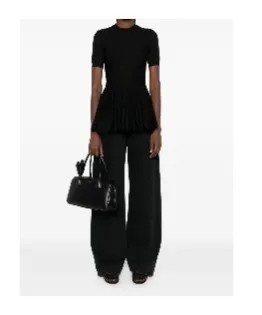 Short-Sleeve Peplum-Hem Blouse