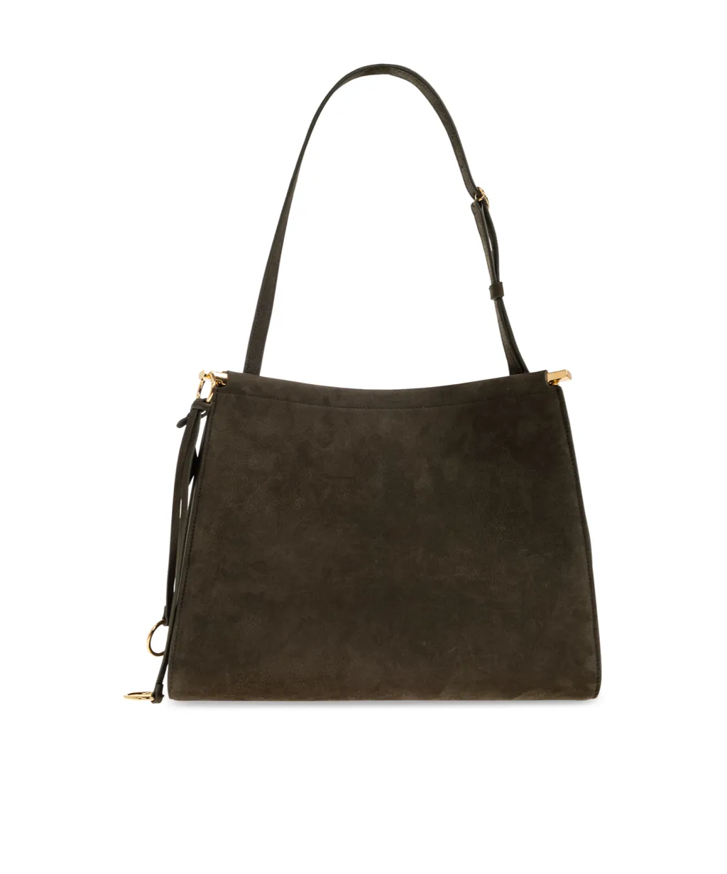 Medium Le Click Suede Shoulder Bag