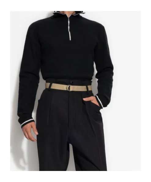 High-Neck Front-Zip Sweater