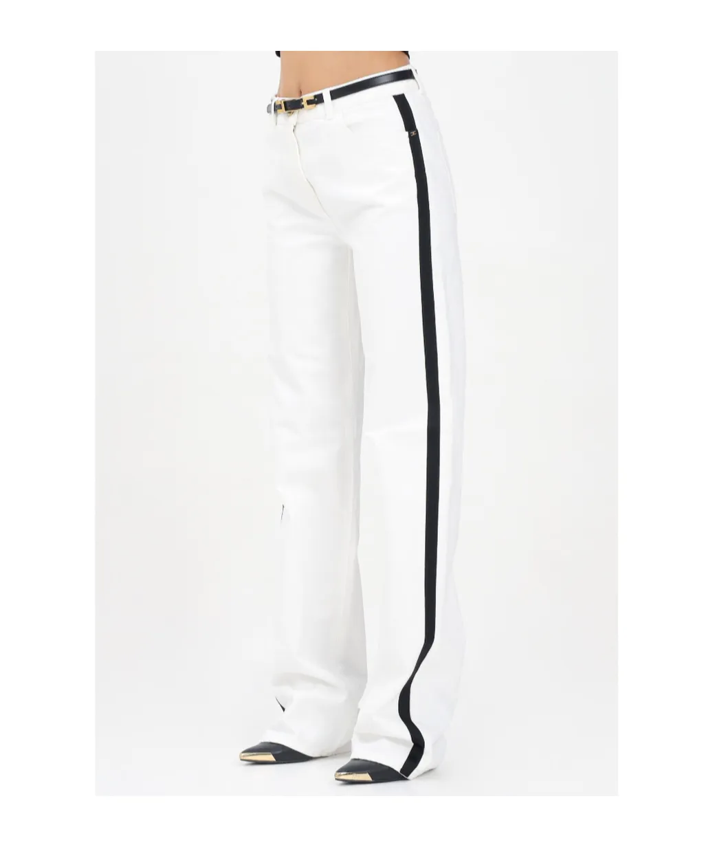 Side-Stripe Belted Trousers