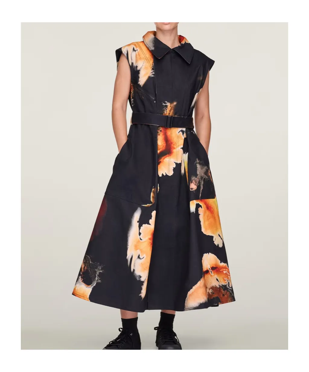 Print Belted Dress