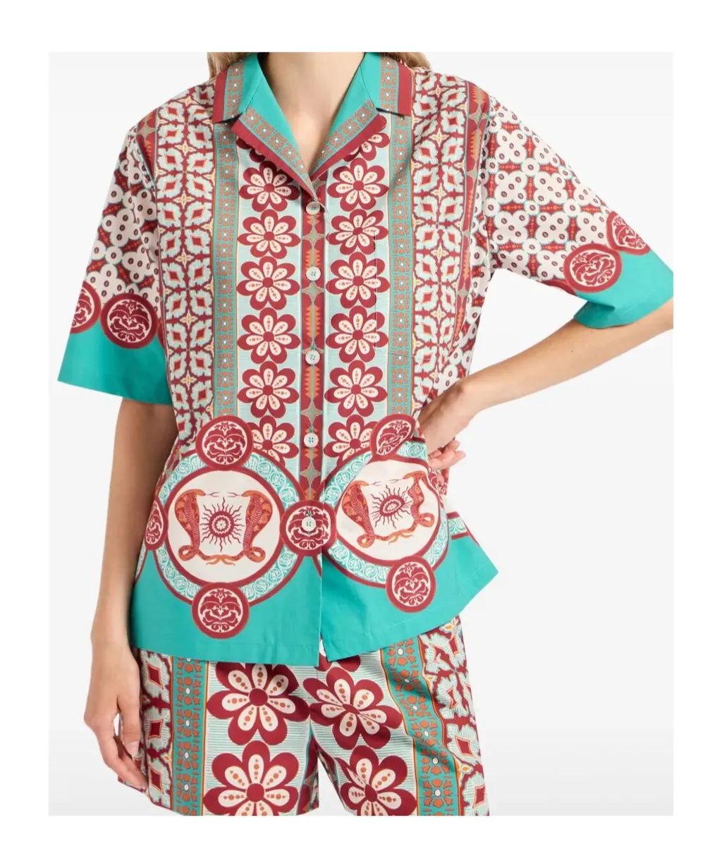 La Doublej Printed Bowling Shirt