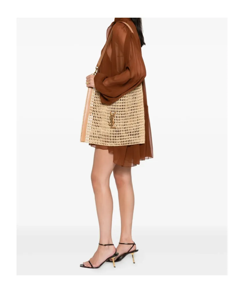 Saint Laurent Oxalis Logo Plaque Shopping Bag