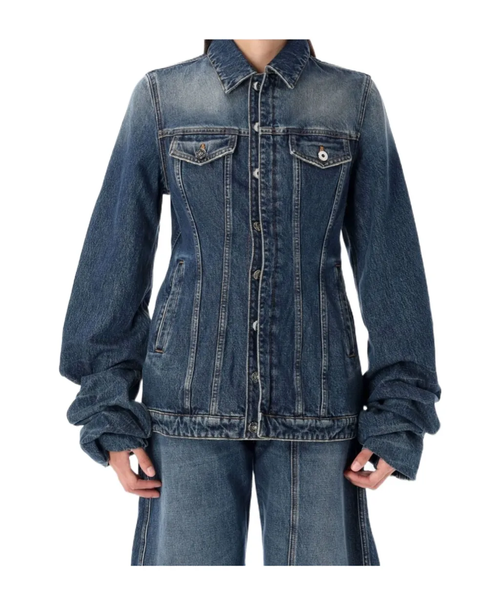 Balloon-Sleeve Denim Jacket