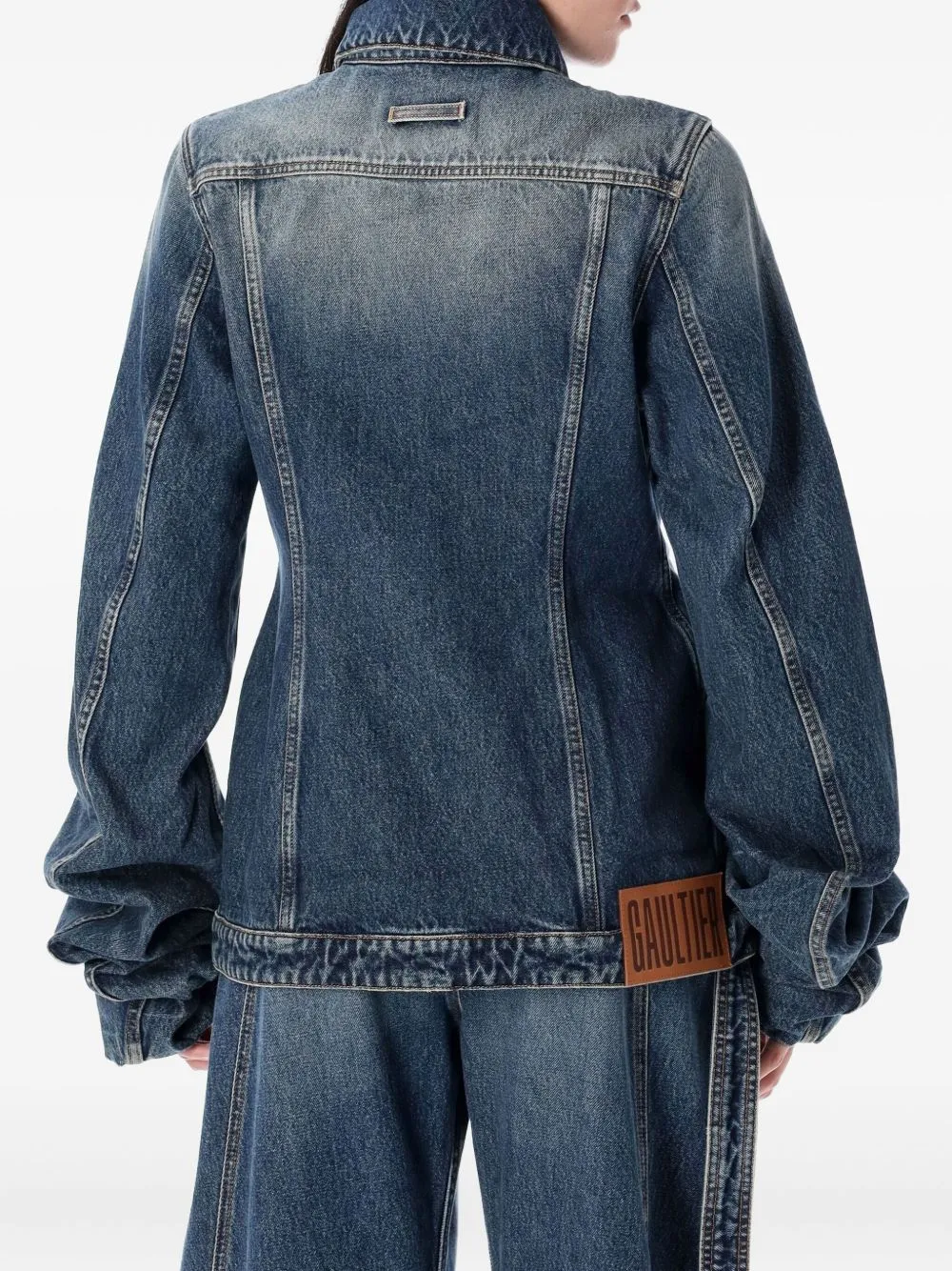 Balloon-Sleeve Denim Jacket