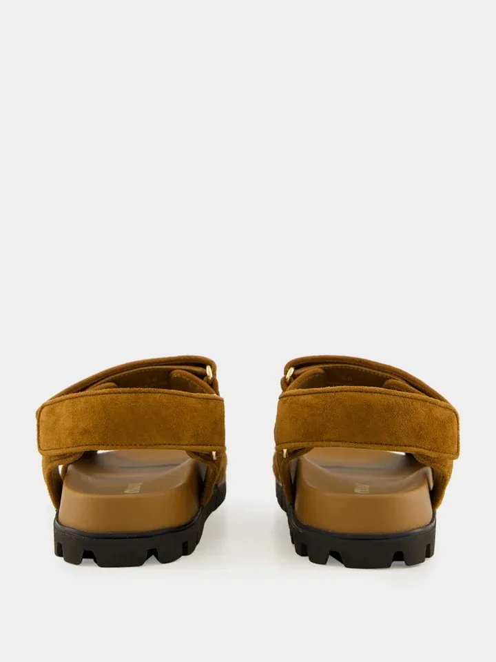 Sporty Quilted Double-Strap Sandals