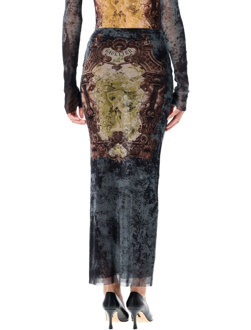 Medallion Mesh Midi Skirt