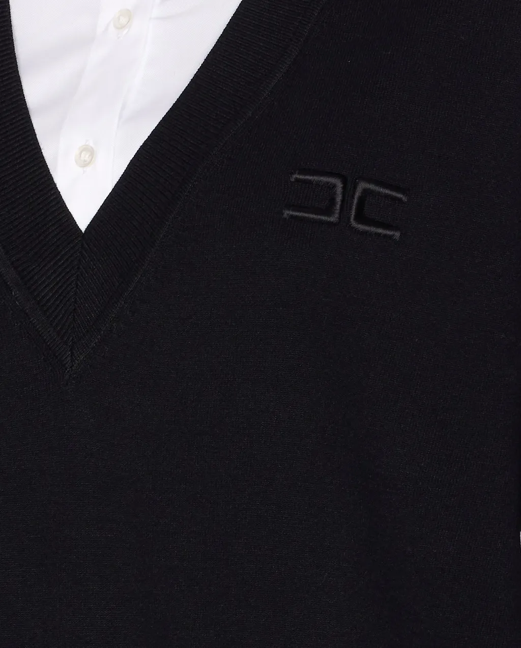 Embroidered-Logo V-Neck Mini Day Dress