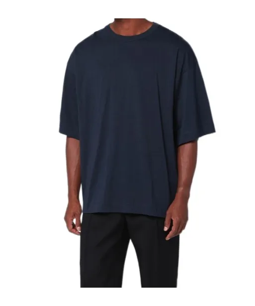 Oversized Navy Blue Cotton T-Shirt
