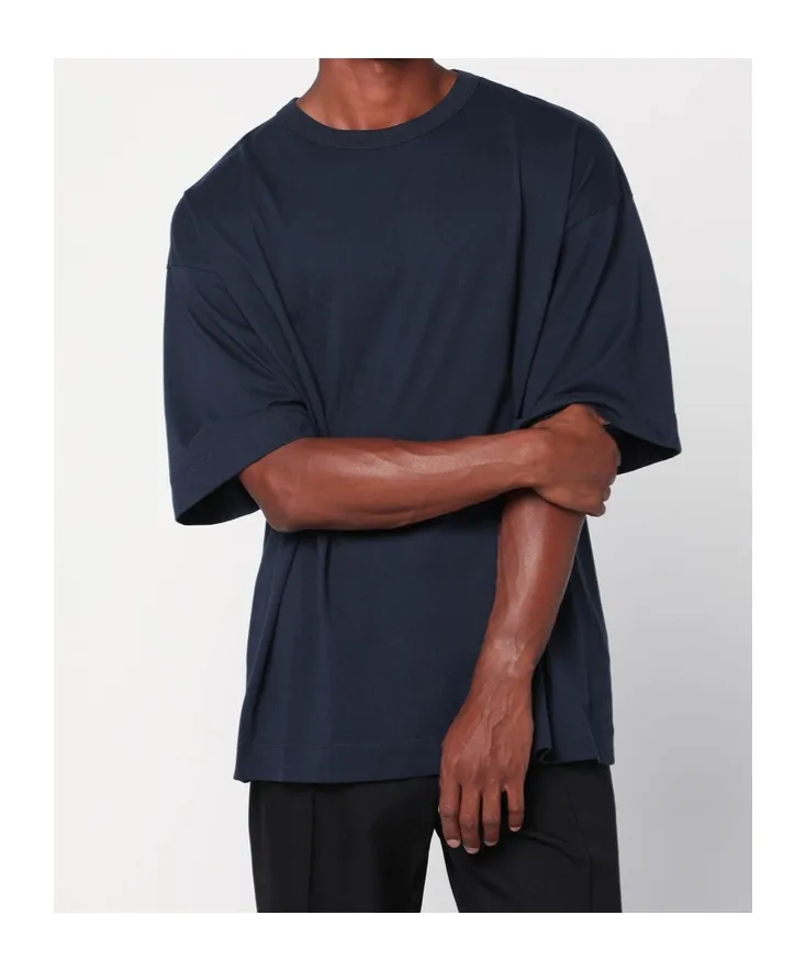 Oversized Navy Blue Cotton T-Shirt