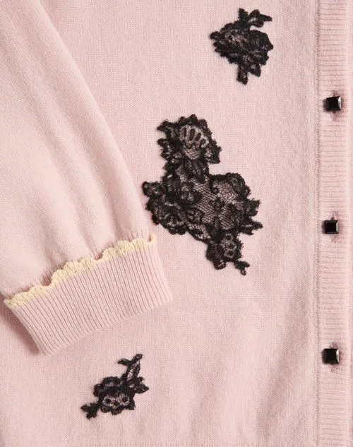 Valentino Lace Embellished Button-Up Cardigan