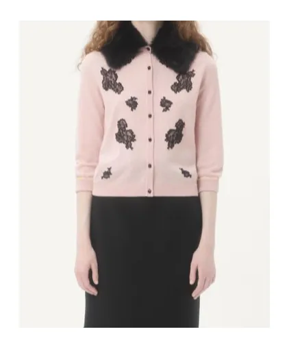 Valentino Lace Embellished Button-Up Cardigan