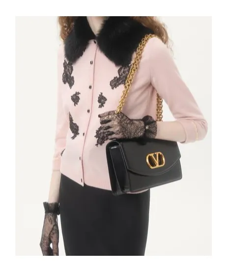 Valentino Lace Embellished Button-Up Cardigan