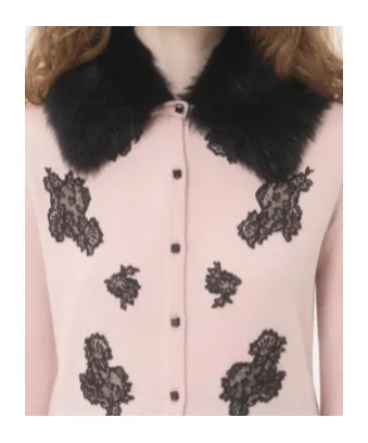 Valentino Lace Embellished Button-Up Cardigan