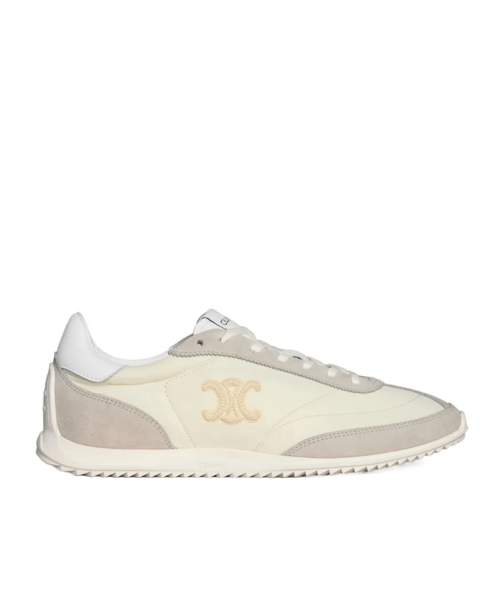 Celine Racer - Low Top Sneaker With Triomphe In Nylon, Suede Calfskin And Calfskin
