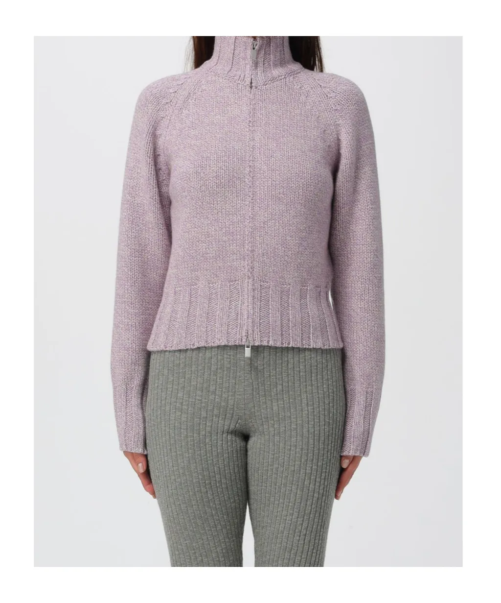 High-Neck Zip-Front Cardigan