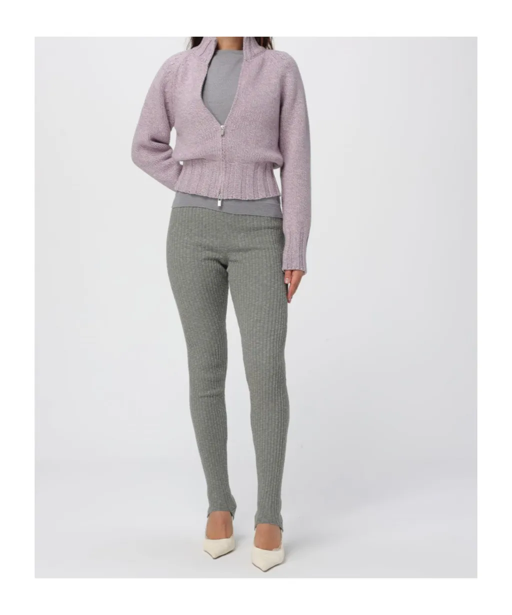 High-Neck Zip-Front Cardigan