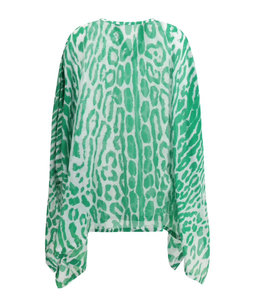 Leopard Print Silk Top