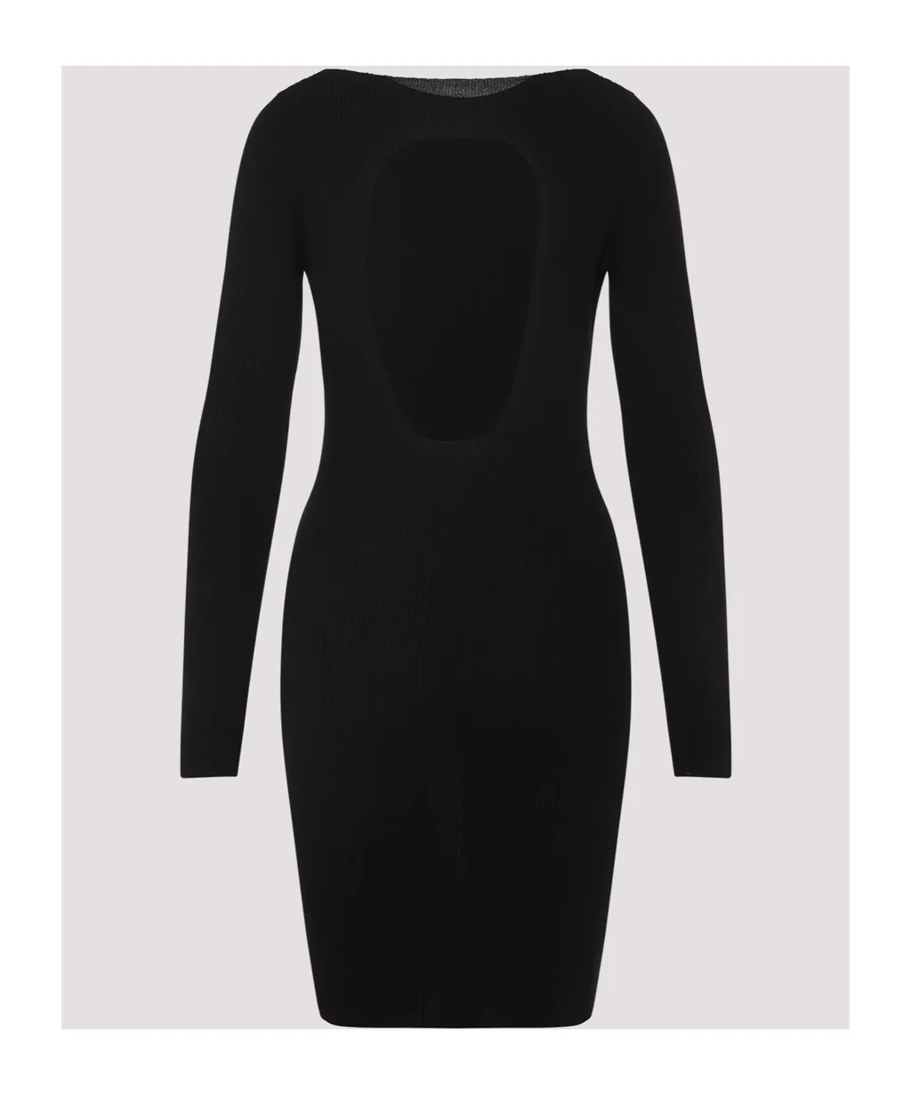 Ribbed Long-Sleeved Day Dress