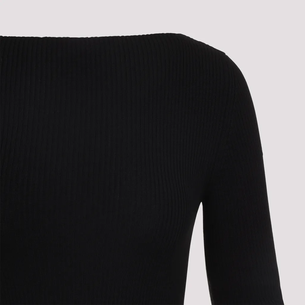 Ribbed Long-Sleeved Day Dress