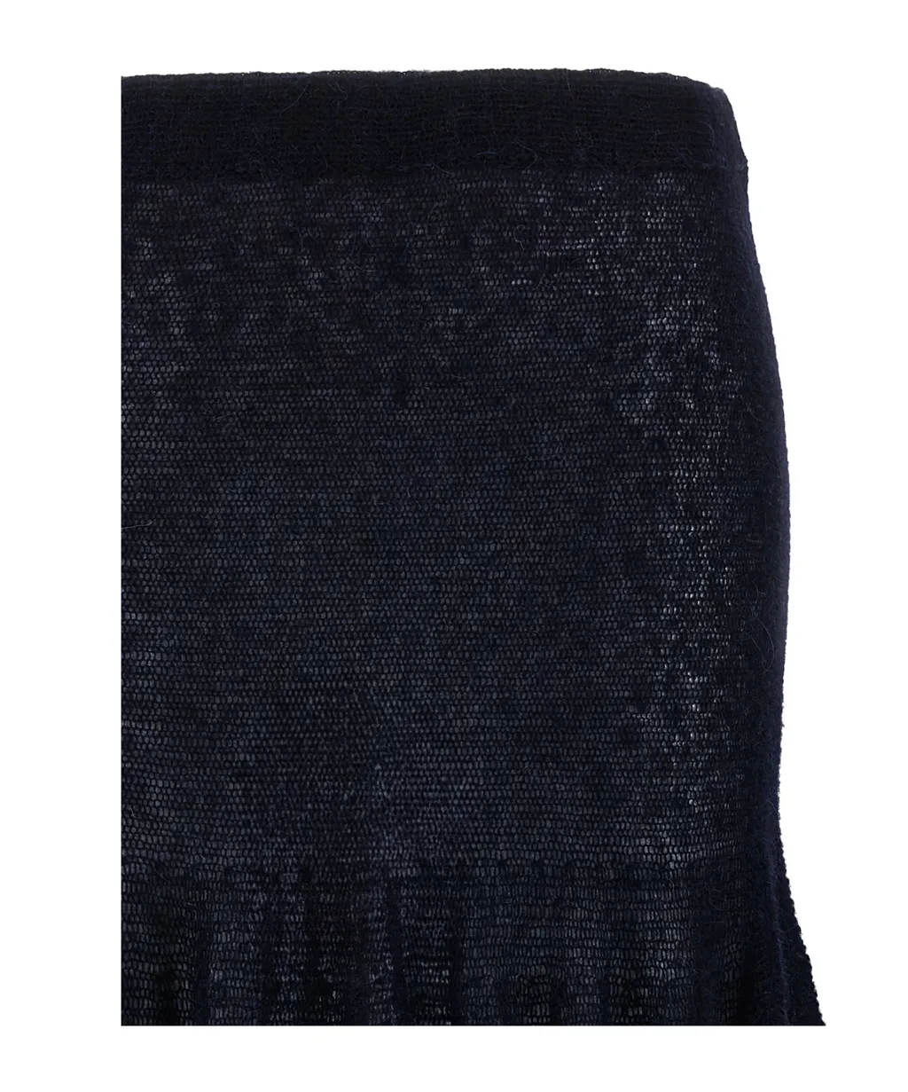 Elastic-Waistband Flared Midi Skirt