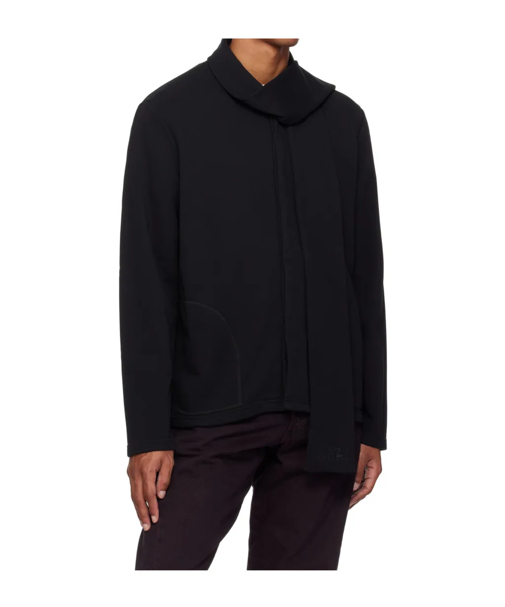 Mm6 Maison Margiela Scarf-Detailed Long-Sleeved Sweatshirt