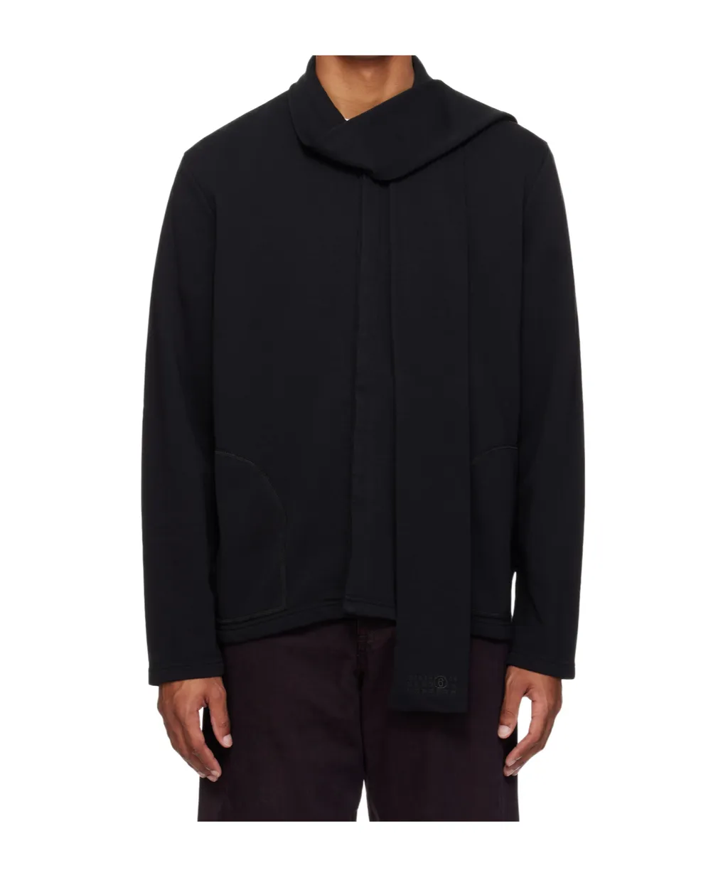 Mm6 Maison Margiela Scarf-Detailed Long-Sleeved Sweatshirt