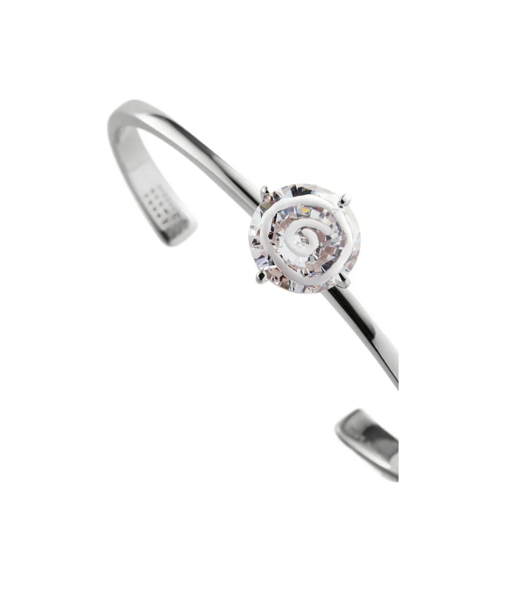 Crystal-Rose Cuff Bracelet