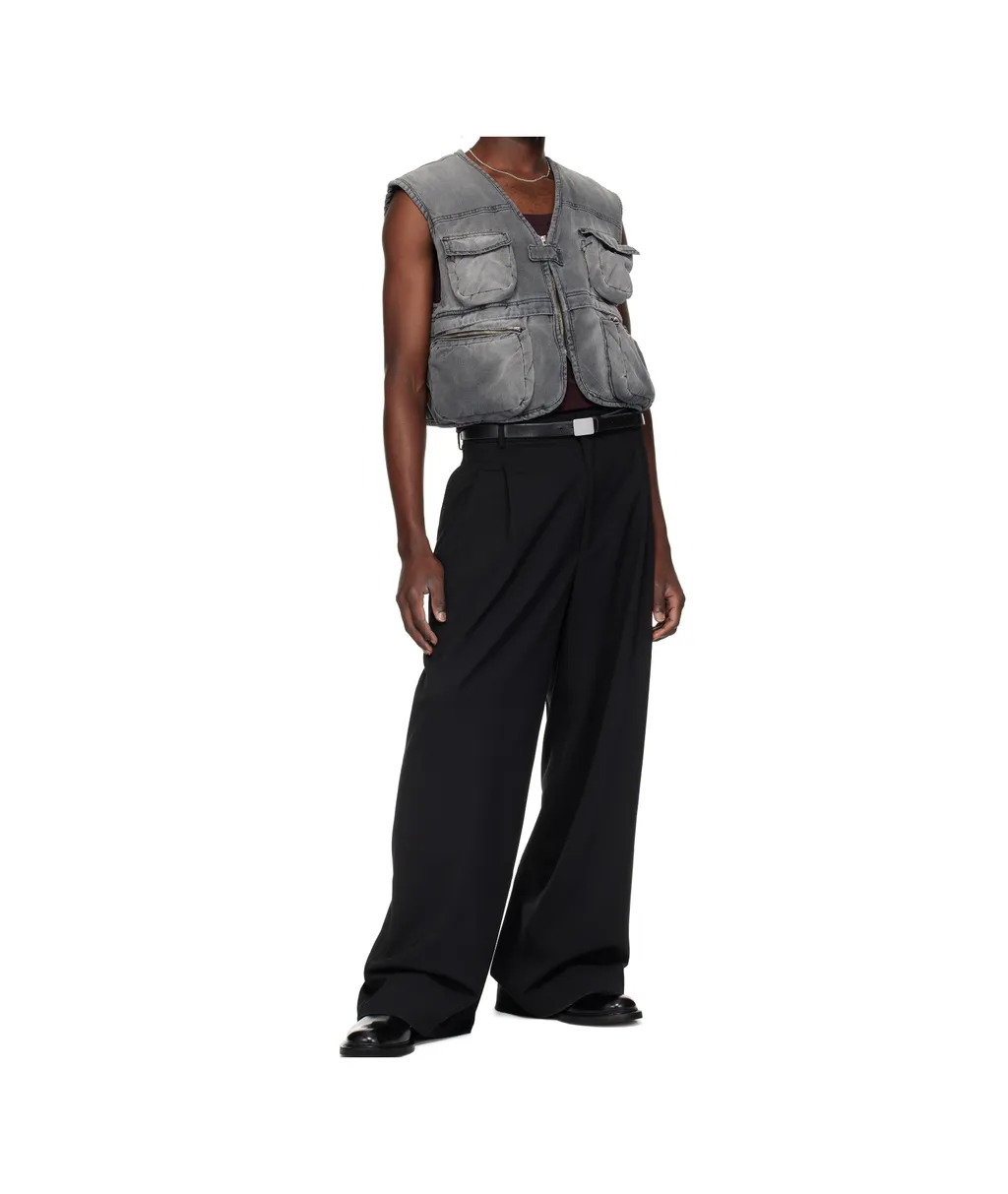 Wadded Cargo Denim Vest