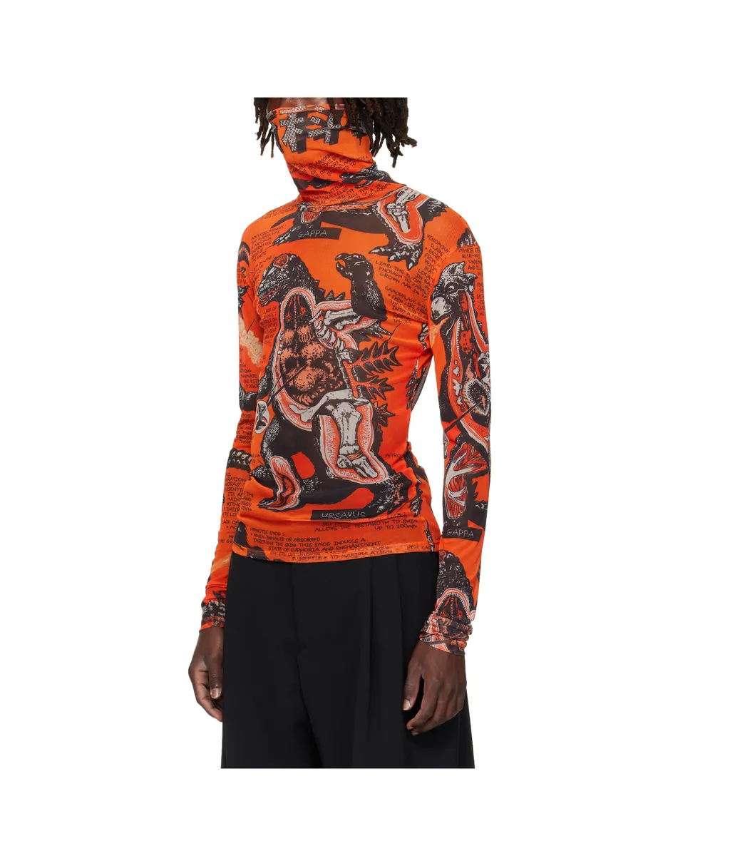 Masked Mesh Turtleneck