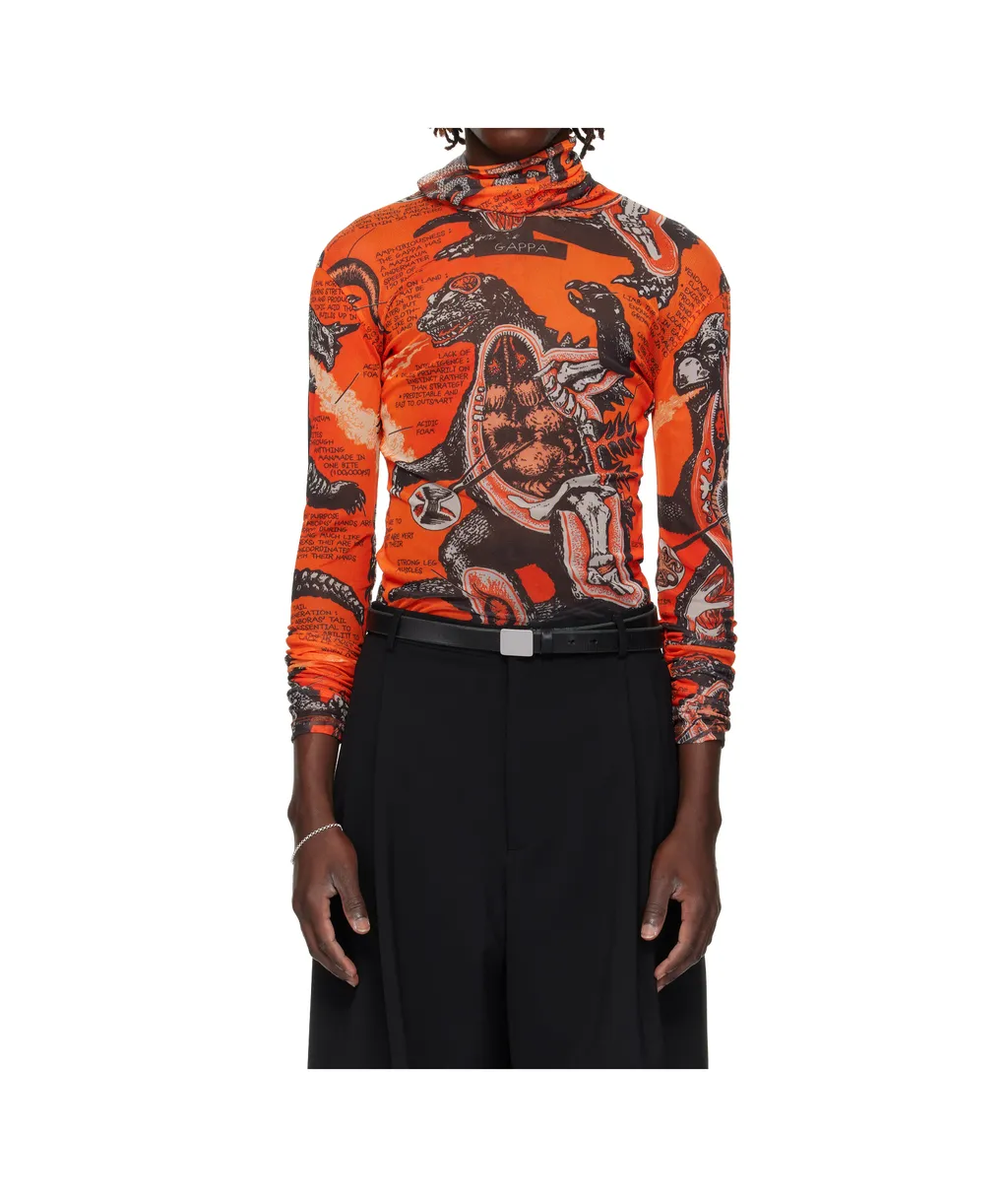 Masked Mesh Turtleneck