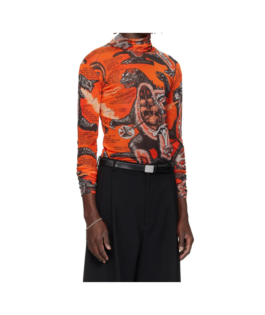Masked Mesh Turtleneck