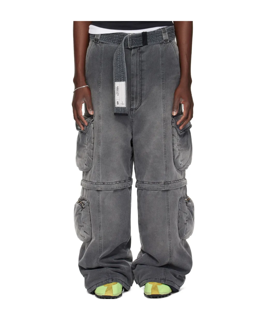 Wadded Denim Overalls
