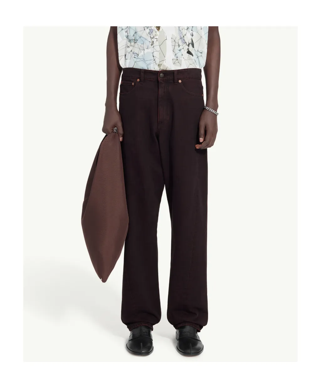 Mm6 Maison Margiela Logo Patch Wide Leg Jeans
