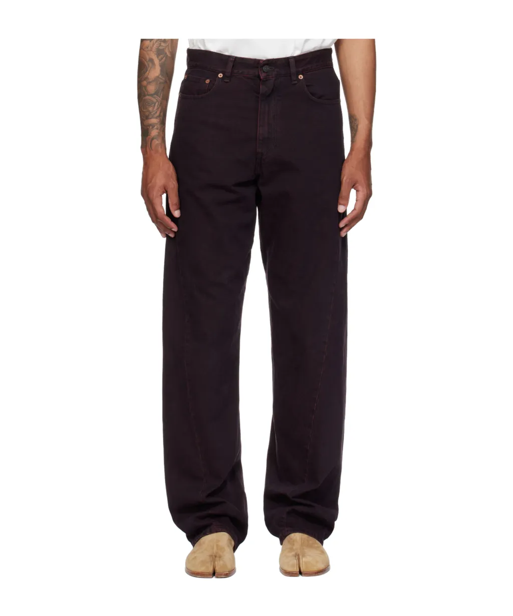 Mm6 Maison Margiela Logo Patch Wide Leg Jeans