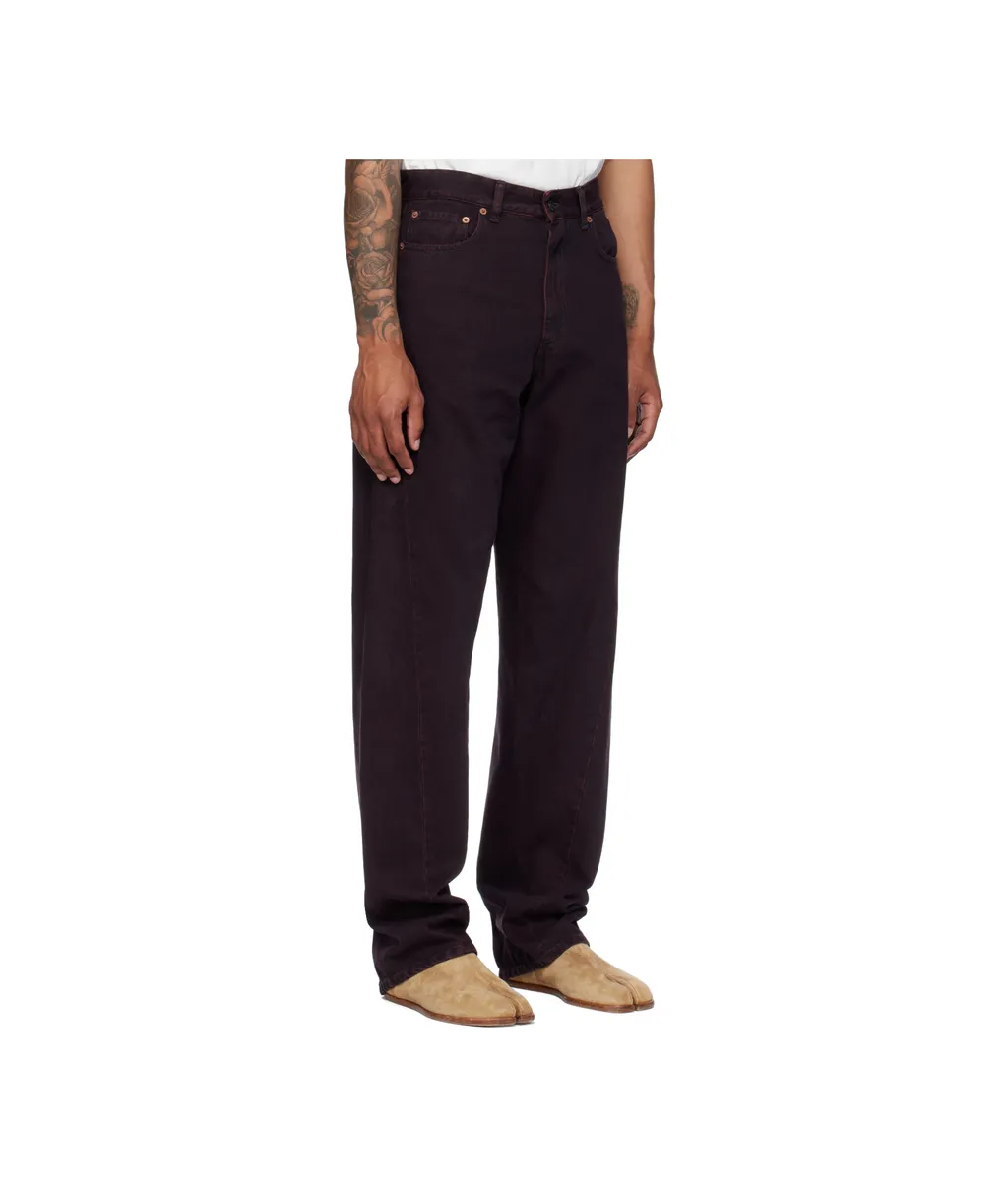 Mm6 Maison Margiela Logo Patch Wide Leg Jeans