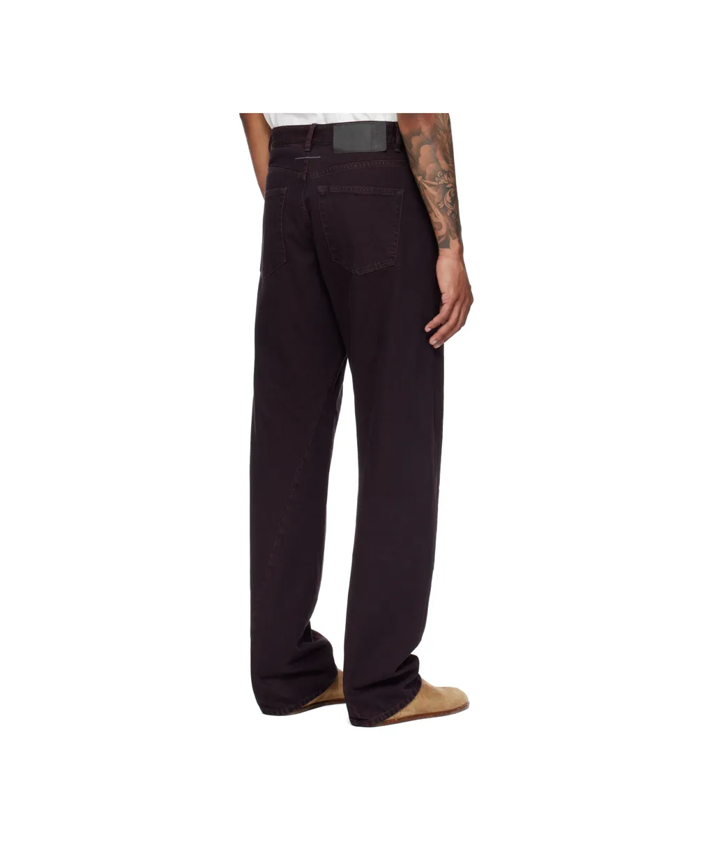 Mm6 Maison Margiela Logo Patch Wide Leg Jeans