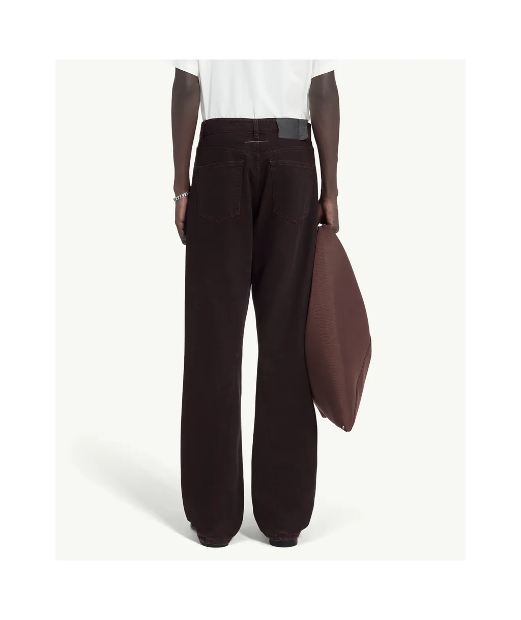 Mm6 Maison Margiela Logo Patch Wide Leg Jeans