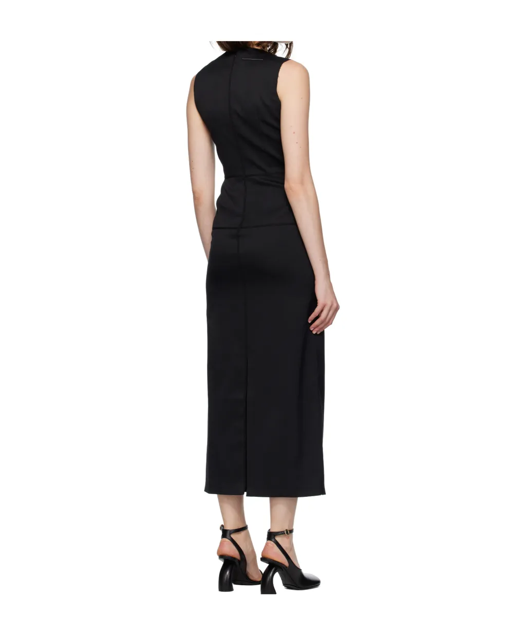 Sleeveless Seam-Detailing Midi Day Dress