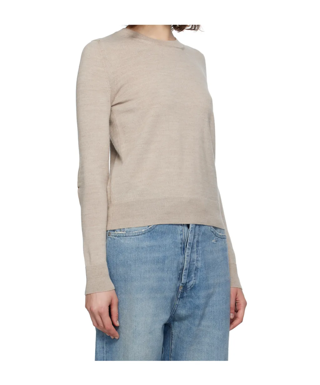 Elbow-Patch Crew-Neck Sweater